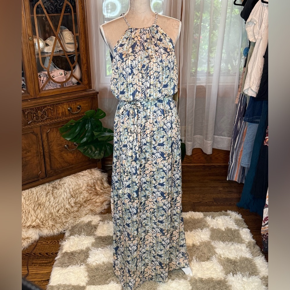 Halogen NWT Floral Halter Maxi Dress